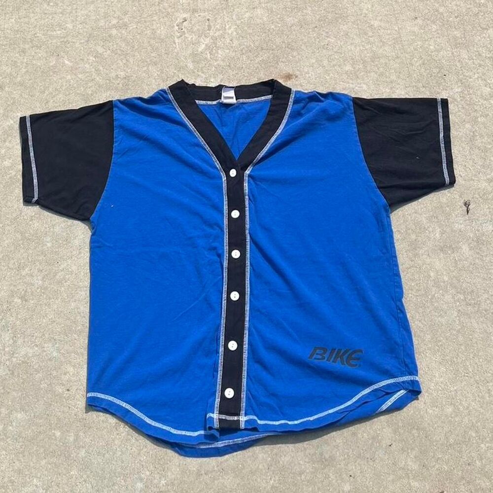 Vintage BIKe two tone baseball button up Men's multi Shirt